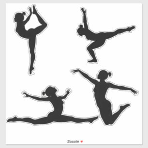Sticker Filles de gymnastique moderne, Silhouette de gymna