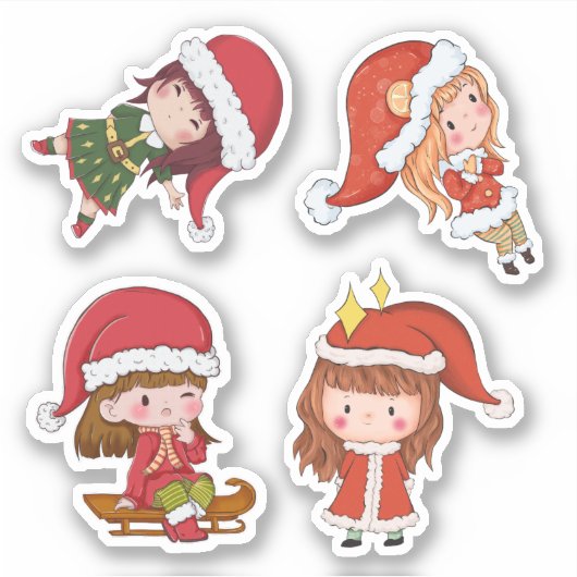 Sticker Filles de Noël (Devant)