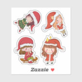 Sticker Filles de Noël (Feuille)