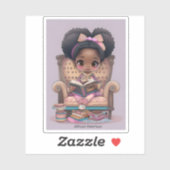 Sticker Filles du monde de la lecture - Afro-Américain (Feuille)