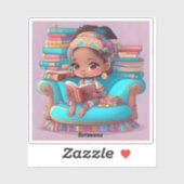 Sticker Filles du monde de la lecture - Botswana (Feuille)