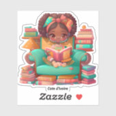Sticker Filles du monde de la lecture - Côte d'Ivoire (Feuille)