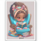 Sticker Filles du monde de la lecture - Djioubti (Devant)