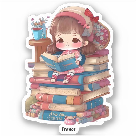 Sticker Filles du monde de la lecture - France (Devant)