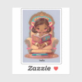 Sticker Filles du monde de la lecture - Inde (Feuille)