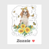 Sticker Filles Femmes Maman Cavalier King Charles Spaniel (Feuille)