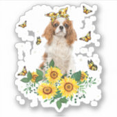 Sticker Filles Femmes Maman Cavalier King Charles Spaniel (Devant)