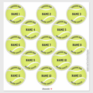 Sticker filles garçons personnalisateurs noms tennis stick
