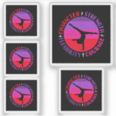 Sticker Filles Gymnastique Caractère Force Courage (Devant)