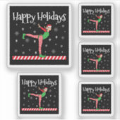 Sticker Filles Gymnastique Elfe de Noël (Devant)