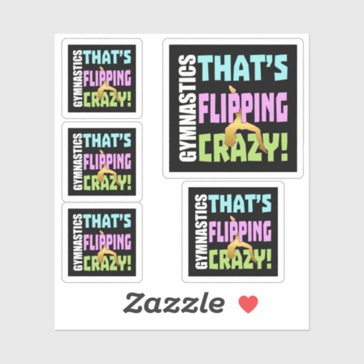Sticker Filles Gymnastique - Flipping Crazy (Feuille)