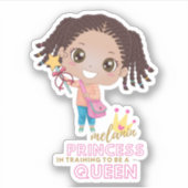 Sticker Filles MELANIN Princesse Entraînement pour être re (Devant)