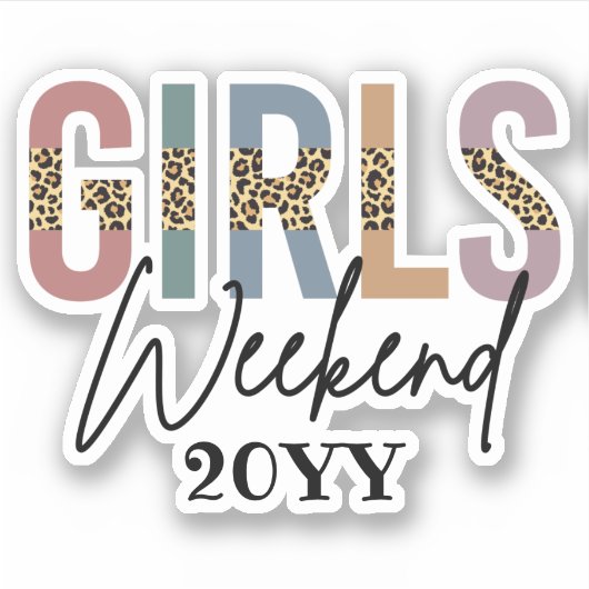 Sticker Filles Week-end Cheetah Imprimer Voyage Filles sur (Devant)