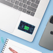 Sticker Films d'horreur VHS noir bleu (Ordinateur portable avec iPhone)