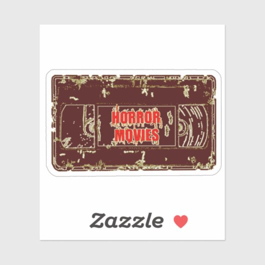 Sticker Films d'horreur VHS noir Jaune (Feuille)