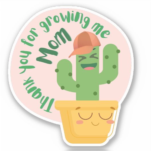 Sticker Fils Cactus et plante maman (Devant)