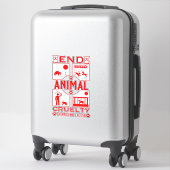 Sticker Fin de la cruauté animale (Sur valise)