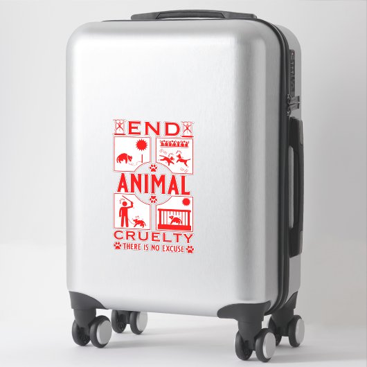 Sticker Fin de la cruauté animale (Sur valise)