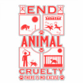 Sticker Fin de la cruauté animale (Devant)