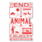 Sticker Fin de la cruauté animale (Devant)
