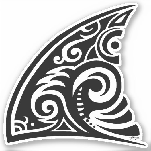 Sticker Fin de requin d'art tribal (Devant)