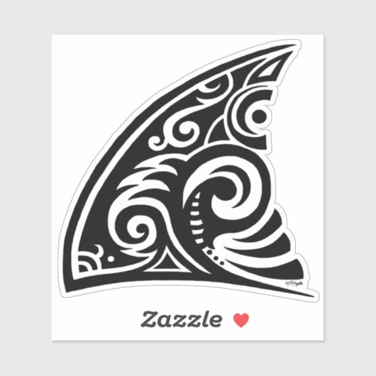 Sticker Fin de requin d'art tribal (Feuille)