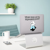 Sticker Find Humanity Westie (Ordinateur portable sur le bureau)