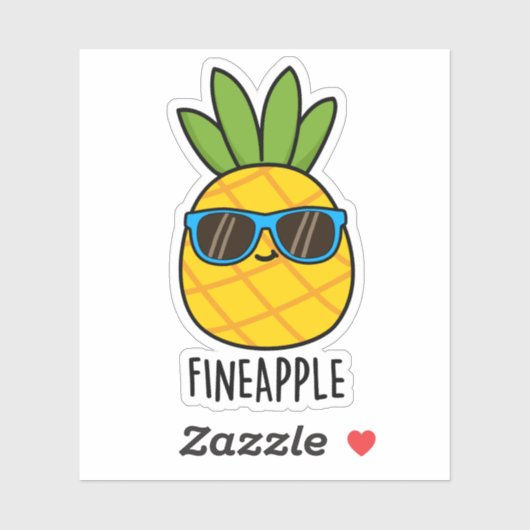 Sticker Fineappy Funny Pun d'ananas (Feuille)