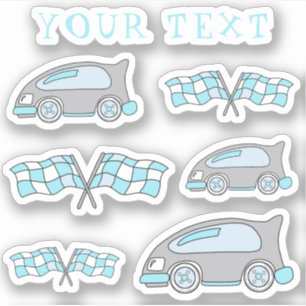 Sticker Finition de voiture de course mignonne Drapeau vot