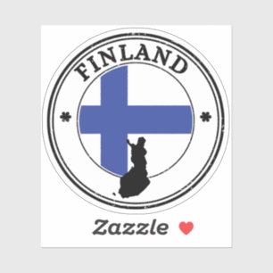 Sticker finlandais drapeau rond