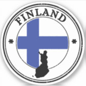 Sticker finlandais drapeau rond (Devant)