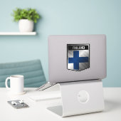 Sticker Finlande (Ordinateur portable sur le bureau)