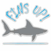 Sticker Fins Up Great White Shark Plongée sous-marine Funn (Devant)