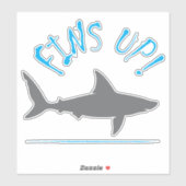 Sticker Fins Up Great White Shark Plongée sous-marine Funn (Feuille)