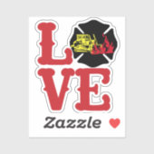 Sticker FIRE LOVE with Maltese Cross and Dozer [FL15] (Feuille)