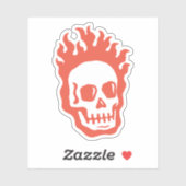 Sticker Fire Skull (Feuille)