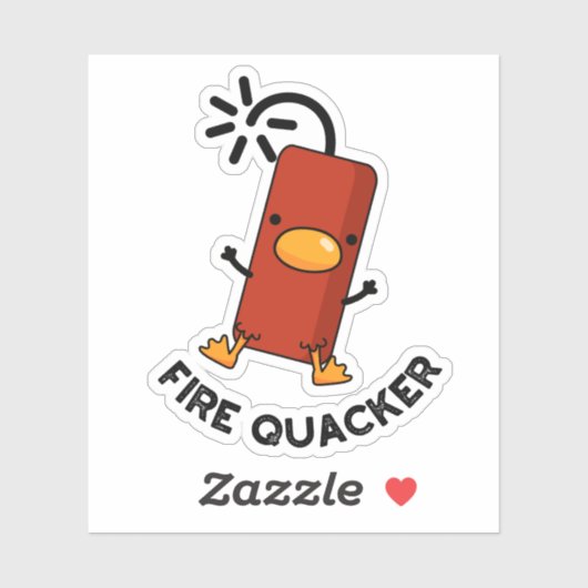 Sticker Firequacker Funny Fireworks Pun (Feuille)