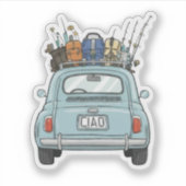 Sticker Fishing Fiat Car (Devant)
