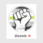 Sticker Fist Circle Imprimé Fierté Agender (Feuille)