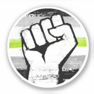 Sticker Fist Circle Imprimé Fierté Agender