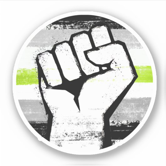 Sticker Fist Circle Imprimé Fierté Agender (Devant)