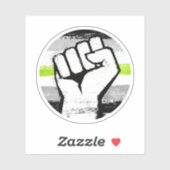 Sticker Fist Circle Imprimé Fierté Agender (Feuille)