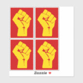 Sticker Fist, Rebel, Riot, Resistance, Communist Style (Feuille)