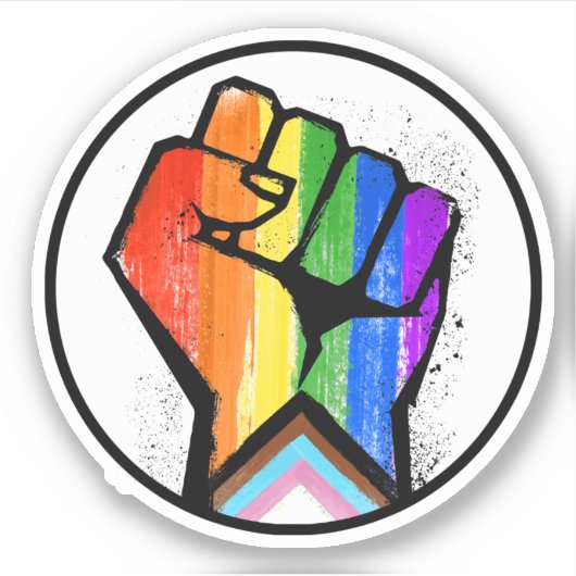 Sticker FISTE DE LA Fierté DU PROGRÈS LGBTQ RÉSISTANCE (Devant)