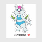 Sticker Fitness Cat Dumbbell (Feuille)