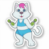 Sticker Fitness Cat Dumbbell (Devant)