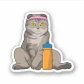 Sticker Fitness Chat Boire de la tasse (Devant)