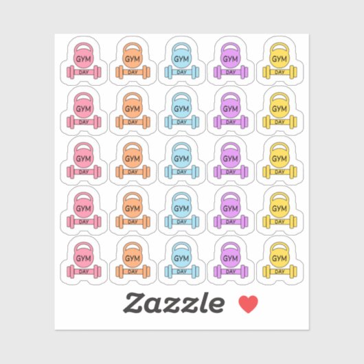 Sticker Fitness Day Fitness Exercice Bujo Planner (Feuille)