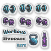 Sticker Fitness Fitness Motivational Workouts Dumbbells (Devant)