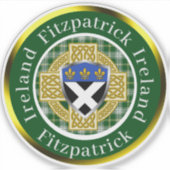 Sticker Fitzpatrick Shield & Croix celtique Personnalisé (Devant)